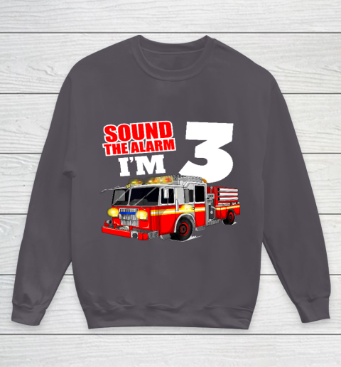 Kids Fire Truck 3rd Birthday T Shirt Boy Firefighter 3 Years Old Youth Sweatshirt 5