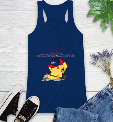 NHL Pikachu Hockey Sports Columbus Blue Jackets Racerback Tank 9