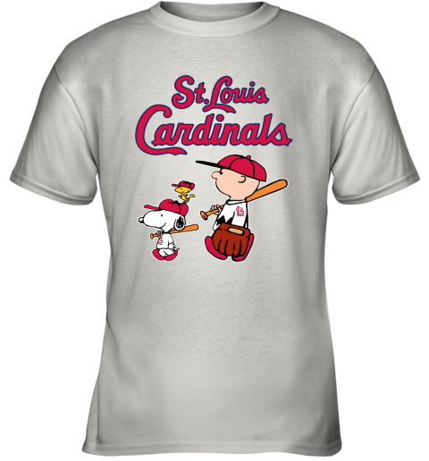 St Louis Cardinals Let's Play Baseball Together Snoopy MLB Youth T-Shirt