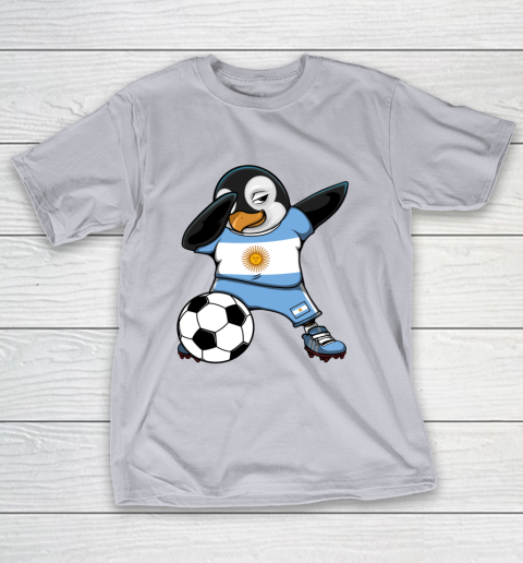 Dabbing Penguin Argentina Soccer Fans Jersey Football Lovers T-Shirt 4
