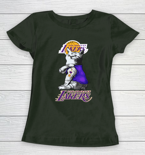 NBA Basketball My Cat Loves Los Angeles Lakers Women's T-Shirt 4