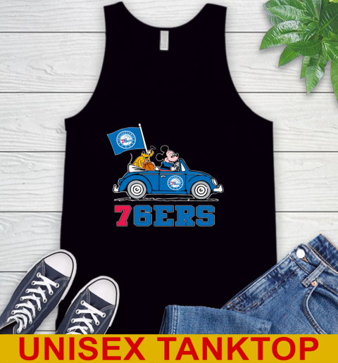 NBA Basketball Philadelphia 76ers Pluto Mickey Driving Disney Shirt Tank Top 2