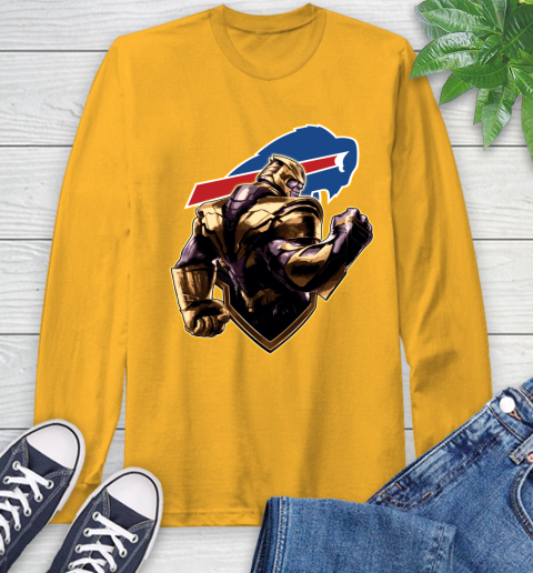 NFL Thanos Avengers Endgame Football Sports Buffalo Bills Long Sleeve T-Shirt 3