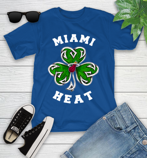 NBA Miami Heat Three Leaf Clover St Patrick's Day Basketball Sports Youth T-Shirt 12