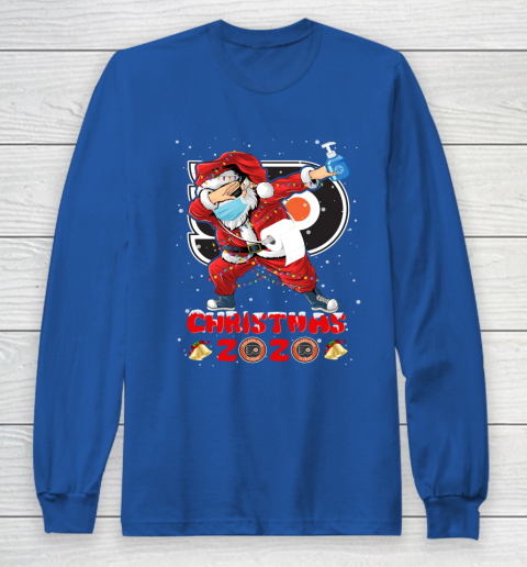 Philadelphia Flyers Funny Santa Claus Dabbing Christmas 2020 NHL Long Sleeve T-Shirt 6
