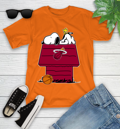 Miami Heat NBA Basketball Snoopy Woodstock The Peanuts Movie Youth T-Shirt 7