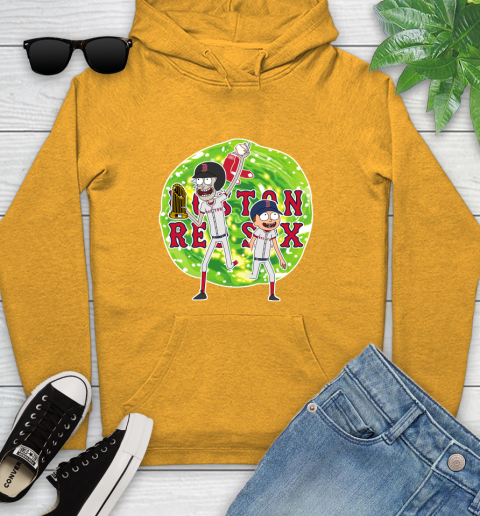 MLB Boston Red Sox Rick And Morty Commissioner's Trophy Baseball Sports Youth Hoodie 3