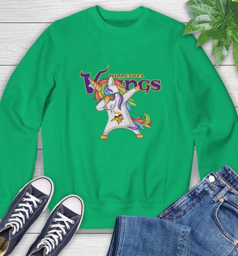 Minnesota Vikings NFL Football Funny Unicorn Dabbing Sports Sweatshirt 6