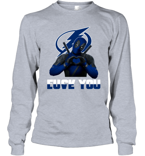 NHL Tampa Bay Lightning Deadpool Love You Fuck You Hockey Sports Wypyq9o86UE long sleeve tee 14 95 151514 front sport grey