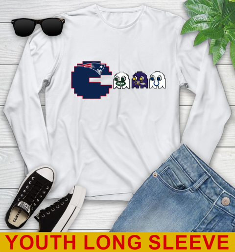 New England Patriots NFL Football Pac Man Champion Youth Long Sleeve