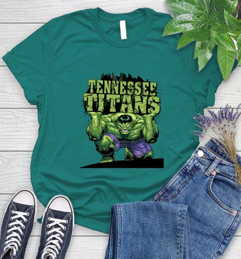 Tennessee Titans NFL Football Incredible Hulk Marvel Avengers Sports Women's T-Shirt 12