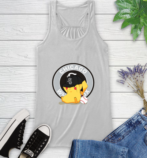 MLB Pikachu Baseball Sports Chicago White Sox Racerback Tank