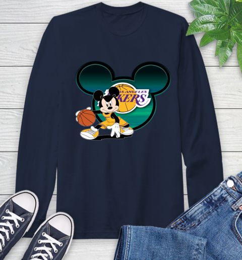 NBA Los Angeles Lakers Mickey Mouse Disney Basketball Long Sleeve T-Shirt 4