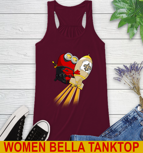 NFL Football New Orleans Saints Deadpool Minion Marvel Shirt Racerback Tank 2