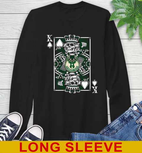 Milwaukee Bucks NBA Basketball The King Of Spades Death Cards Shirt Long Sleeve T-Shirt