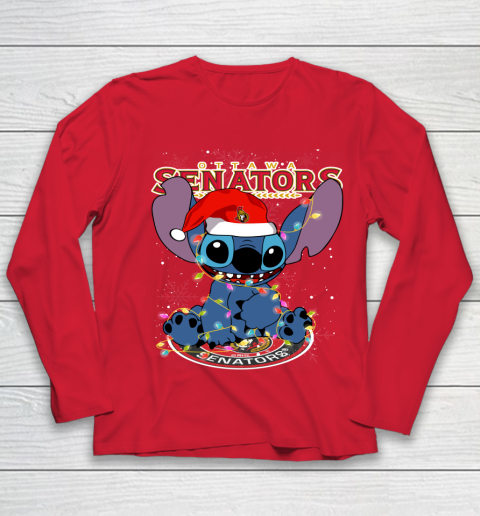 Ottawa Senators NHL Hockey noel stitch Christmas Youth Long Sleeve 7