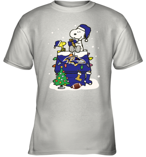 A Happy Christmas With Baltimore Ravens Snoopy Shirts Youth T-Shirt