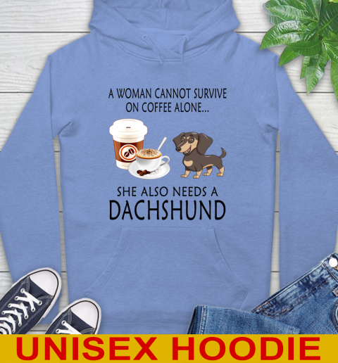 Women cannot survive on coffee alone she also need a DACHSHUND tshirt 22