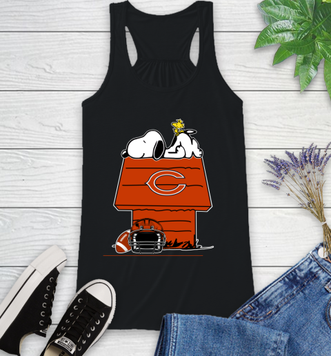 Chicago Bears NFL Football Snoopy Woodstock The Peanuts Movie Racerback Tank Black Chicago Bears NFL Football Snoopy Woodstock The Peanuts Movie Racerback Tank 2