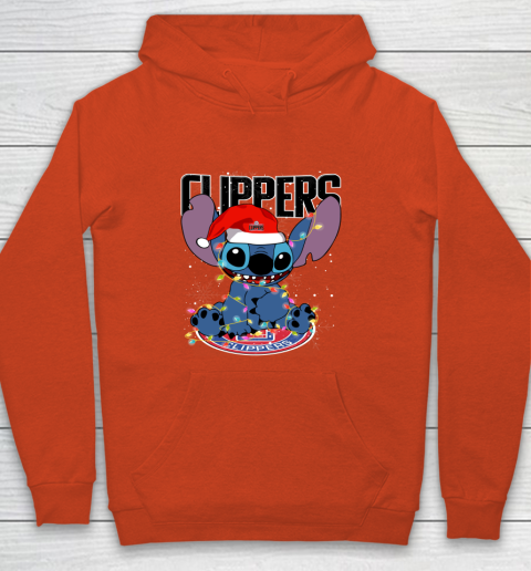 LA Clippers NBA noel stitch Basketball Christmas Youth Hoodie - Image 4