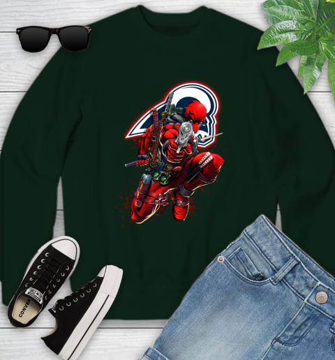 NFL Deadpool Marvel Comics Sports Football Los Angeles Rams Youth Sweatshirt 10
