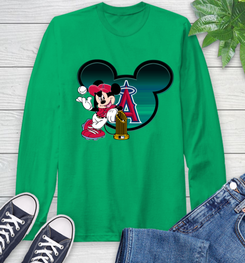 MLB Los Angeles Angels The Commissioner's Trophy Mickey Mouse Disney Long Sleeve T-Shirt 7