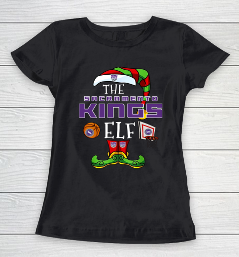 Sacramento Kings Christmas ELF Funny NBA Women's T-Shirt