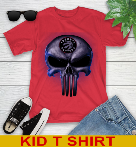 Toronto Raptors NBA Basketball Punisher Skull Sports Youth T-Shirt 11