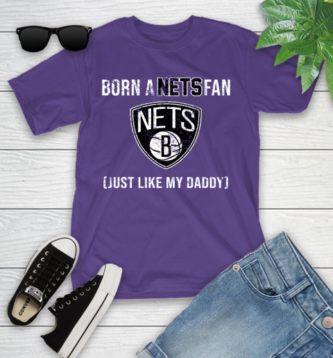 NBA Brooklyn Nets Loyal Fan Just Like My Daddy Basketball Shirt Youth T-Shirt 3