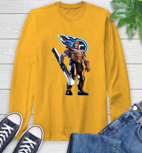 NFL Thanos Gauntlet Avengers Endgame Football Tennessee Titans Long Sleeve T-Shirt 3