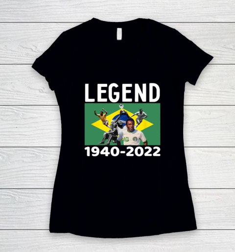 Pele Football Legend 1940  2022 Women's V-Neck T-Shirt