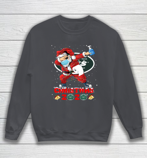 New York Jets Funny Santa Claus Dabbing Christmas 2020 NFL Sweatshirt 4