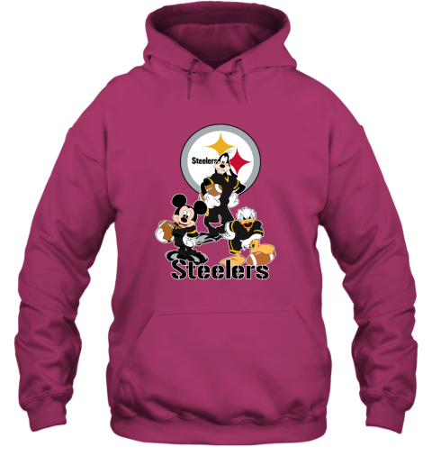 NFL Pittsburgh Steelers Mickey Mouse Donald Duck Goofy Football Shirt Youth  Hoodie