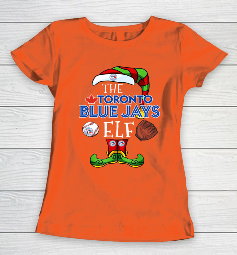 Toronto Blue Jays Christmas ELF Funny MLB Women's T-Shirt 3
