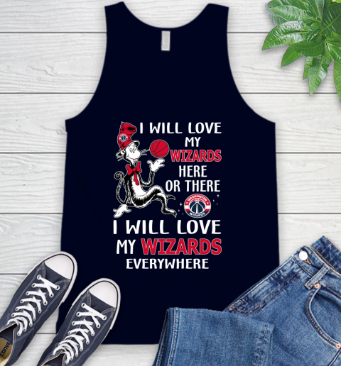 NBA Basketball Washington Wizards I Will Love My Wizards Everywhere Dr Seuss Shirt Tank Top 2