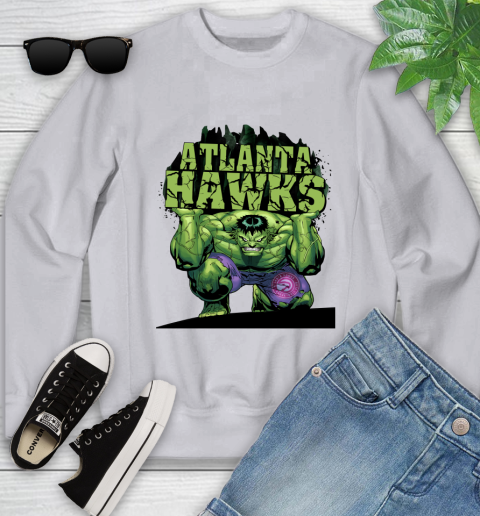 Atlanta Hawks NBA Basketball Incredible Hulk Marvel Avengers Sports Youth Sweatshirt 4