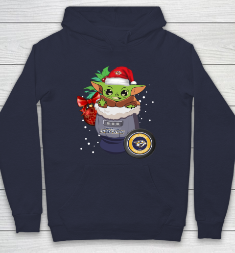 Nashville Predators Christmas Baby Yoda Star Wars Funny Happy NHL Hoodie 4