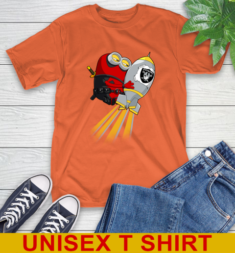 NFL Football Oakland Raiders Deadpool Minion Marvel Shirt T-Shirt 4