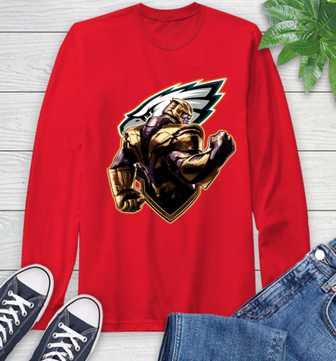 NFL Thanos Avengers Endgame Football Sports Philadelphia Eagles Long Sleeve T-Shirt 10