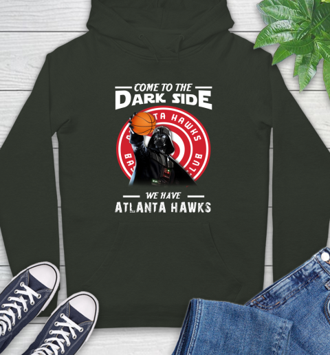 NBA Come To The Dark Side We Have Atlanta Hawks Star Wars Darth Vader Basketball Hoodie 12