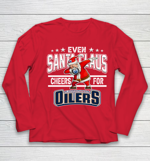 Edmonton Oilers Even Santa Claus Cheers For Christmas NHL Youth Long Sleeve 9 Edmonton Oilers Even Santa Claus Cheers For Christmas NHL Youth Long Sleeve - Image 9