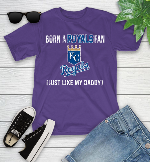 MLB Baseball Kansas City Royals Loyal Fan Just Like My Daddy Shirt Youth T-Shirt 3