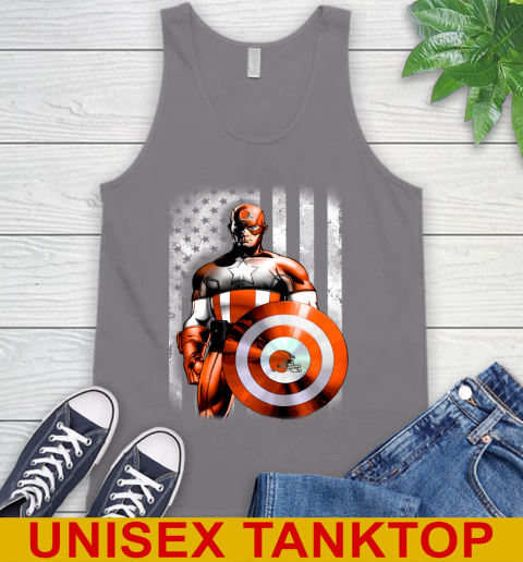 Cleveland Browns NFL Football Captain America Marvel Avengers American Flag Shirt Tank Top 6