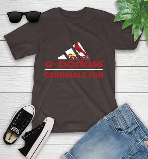 MLB A Badass St.Louis Cardinals Fan Adidas Baseball Sports Youth T-Shirt 7
