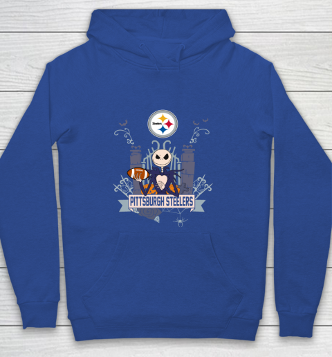 NFL Pittsburgh Steelers Football Jack Skellington Halloween Youth Hoodie 6