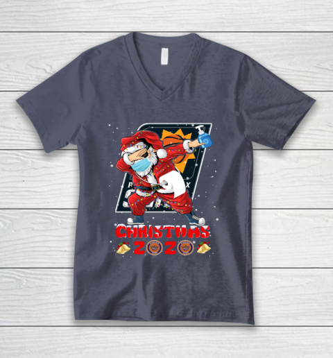 Phoenix Suns Funny Santa Claus Dabbing Christmas 2020 NBA V-Neck T-Shirt 7