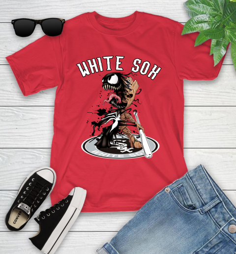 MLB Chicago White Sox Baseball Venom Groot Guardians Of The Galaxy Youth T-Shirt 10