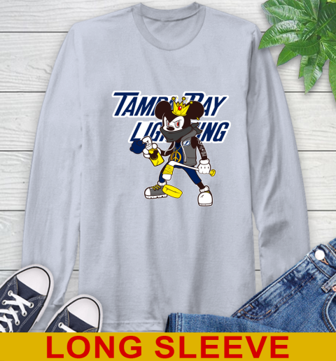 Tampa Bay Lightning NHL Hockey Mickey Peace Sign Sports Long Sleeve T-Shirt 6