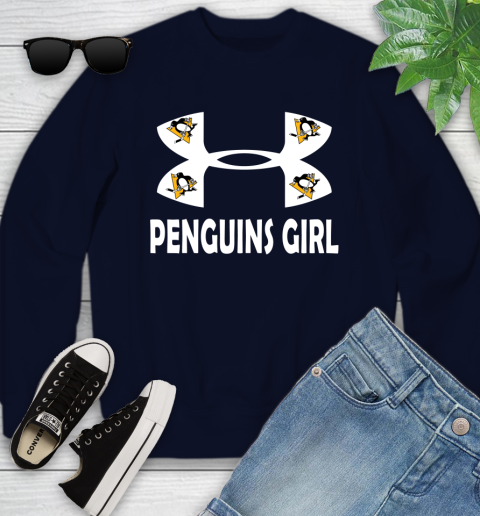 NHL Pittsburgh Penguins Girl Under Armour Hockey Sports Youth Sweatshirt 2