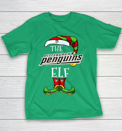 Pittsburgh Penguins Christmas ELF Funny NHL Youth T-Shirt 3